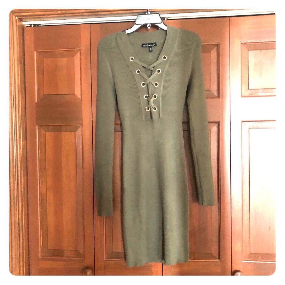 New! Derek Heart Olive Sweater Dress